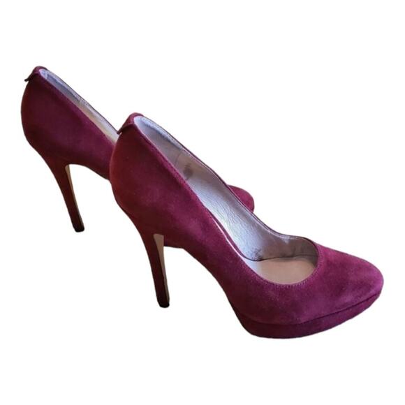 Michael Kors cranberry suede leather Platform stilettos heels pumps shoes size 9 - Picture 6 of 12